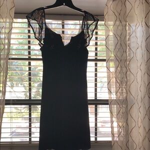 Elegant Black/blush flowers dress